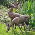Garden decoration metal crafts life size bronze deer sculpture for sale